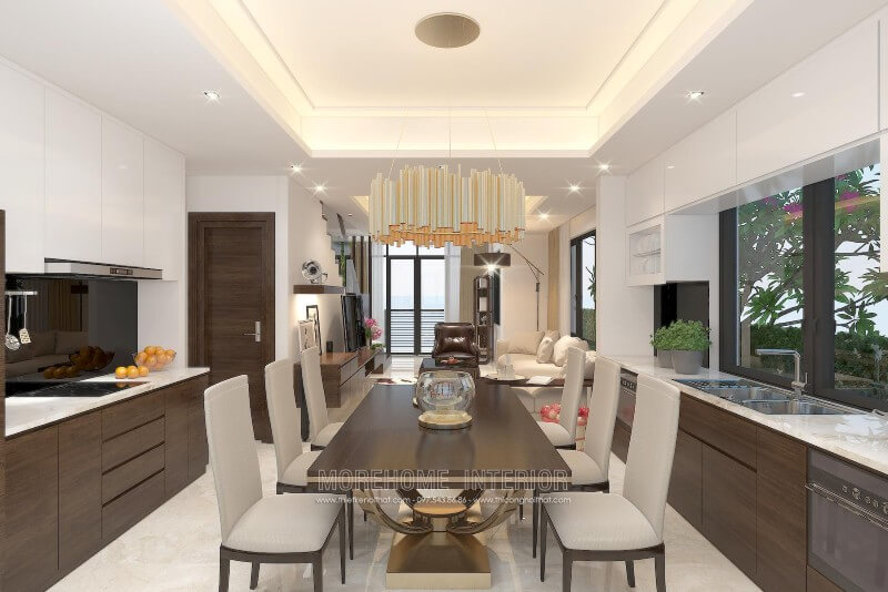 Thiết kế tủ bếp hiện đại tại biệt thự Vinhomes Thăng Long Hà Nội Thiết kế tủ bếp đẹp